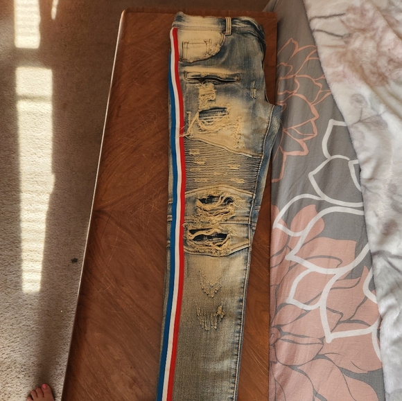 Men's Preme Distressed & Stacked Jeans (32/32) - Picture 11 of 11